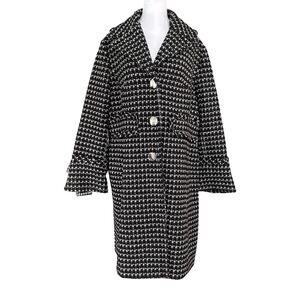 NWT Vtg Worthington Black White Houndstooth Midi Pea Coat XL Career Professional